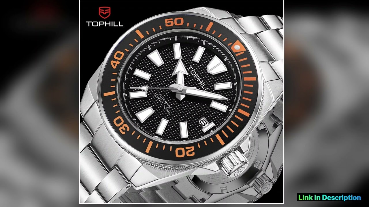 TOPHILL High Quality 30Bar Automatic Mechanical Watches Mens Diving Watch NH35 Waterproof Sapphire