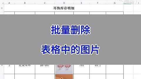 WPS Excel：批量删除表格中的图片。 #wps #excel #办公技巧