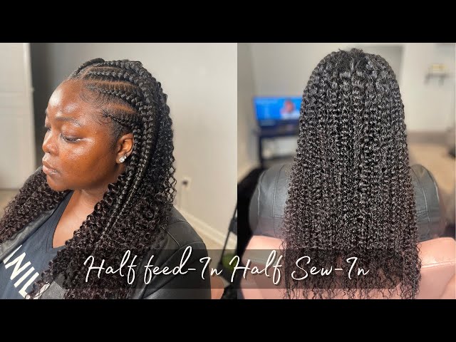 Half Feed-in(Stitch) Braids/Half Sew-in || No leave out - YouTube