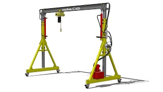 Height-adjustable gantry crane | solidworks 2022  | by ceylon CAD 8,550 views 11 months ago 49 seconds