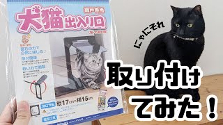 網戸にペットドアを取り付けてみた「犬猫出入り口」猫・小型犬用ダイオ化成