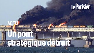 Une explosion détruit le pont qui relie la Crimée à la Russie