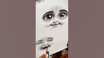 Little Krishna pencil drawing • radhekrishna • balgopal • janmashtami special #shorts #shortvideo