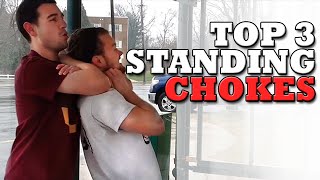 Learn Choke Escapes!▻http://www.MyFightGym.com Here are 3 standing ...