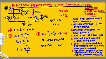 Electrical Engineering : Circuit Analysis : Nodal Analysis w/Voltage Sources #1