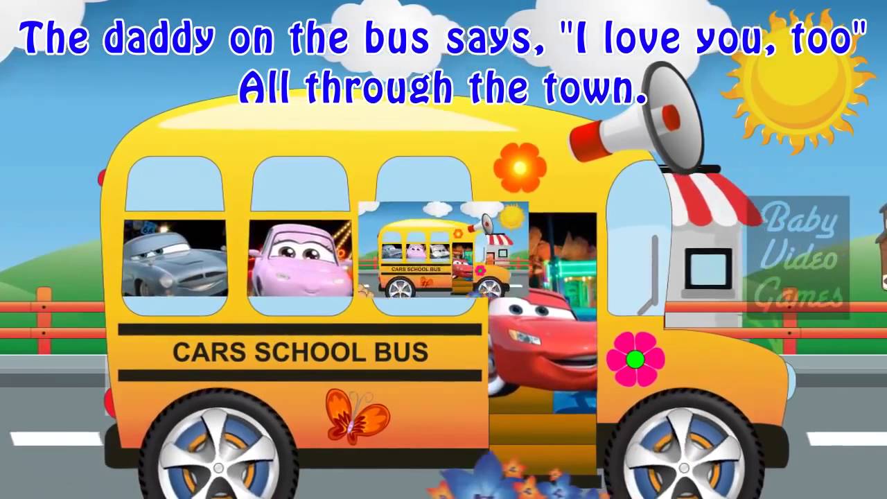 Wheels on the bus cars songs disney kids music pixar animation for