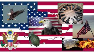 USA anthem but with gunshots, explosions and (redtailed hawk) bald eagle screeches