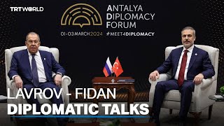 Fidan Lavrov Meet On Sidelines Of Antalya Diplomacy Forum