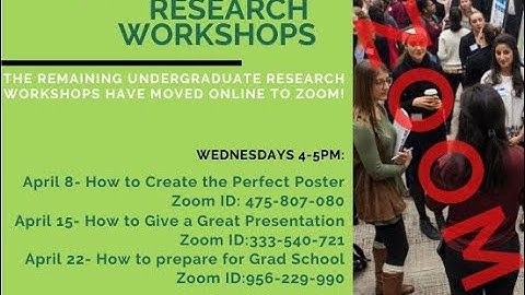 Undergraduate Research Workshop. 4.15.20. Video 2