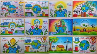 Energy Conservation Day Poster Drawings| Save Energy Save Earth Poster Drawings for Compitition