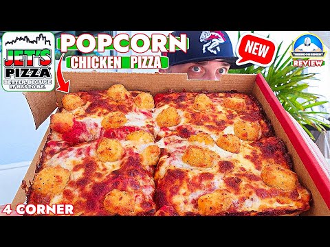 Jets Pizza® Popcorn Chicken Pizza Review! 🍿🐔🍕 