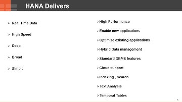 1  Introduction SAP HANA Technical Concepts, ADT, HANA Studio   Part 1