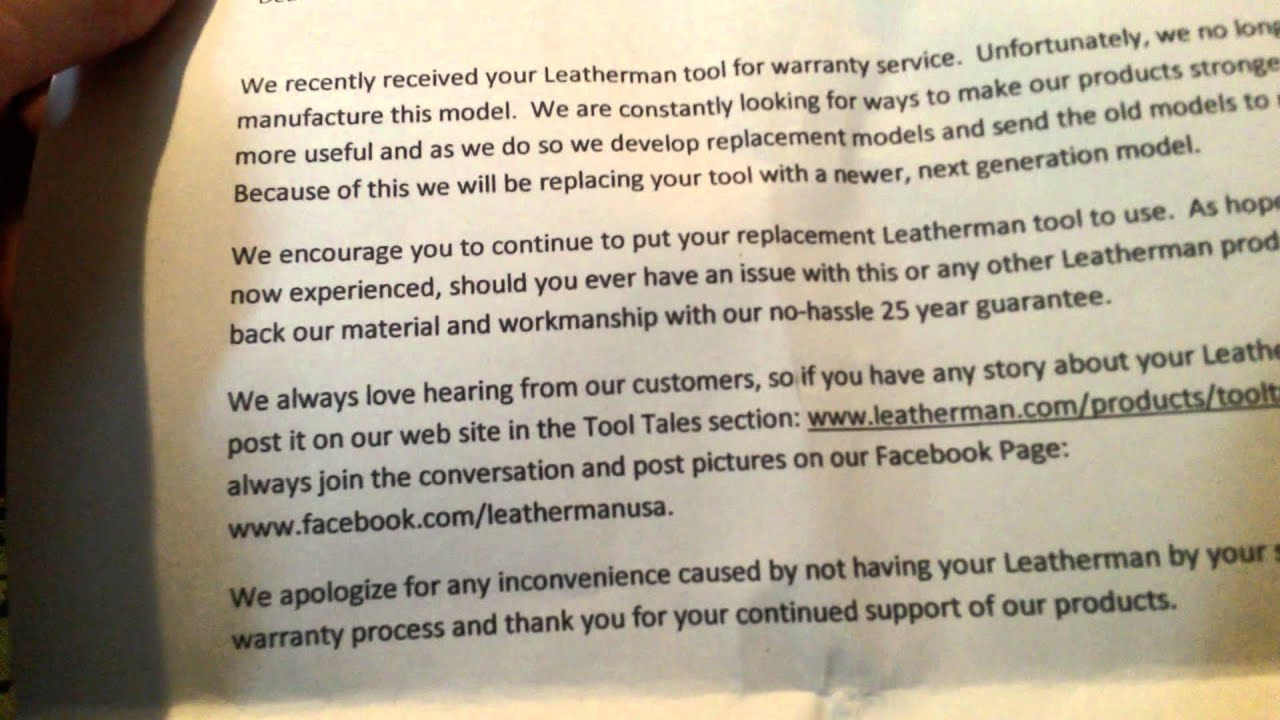 Leatherman warranty experience - YouTube