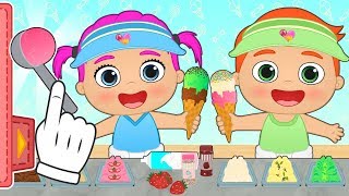BEBES ALEX Y LILY 🍧 Aprende a hacer helados con los bebes | Juegos y dibujos animados de Cocina