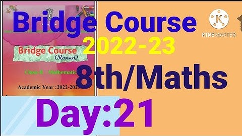 8th||Mathematics||Bridge Course||2022-23 ||Day:21th||English & SemiEnglish||Maths, Class 8,Day:21