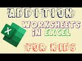 Addition Work Sheet in Excel