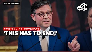 Speaker Mike Johnson explodes on Dems as shutdown hits 34th day