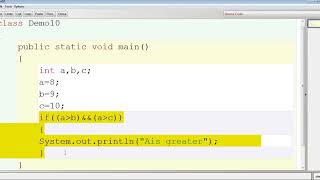 learn 3 Variables comparison using if with logical operator in Java in hindi in 1 class only