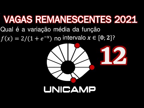 Unicamp Vagas Remanescentes 2021 - Questão 12 - Variação Média da Função - Matemática