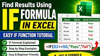Find Results Using IF Formula in Excel | Easy IF Function Tutorial #Excel Tips #exl #exceltips