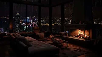 Sleep Meditation: Rain & Fireplace Sounds for Deep Relaxation and Focus 🌧️🔥