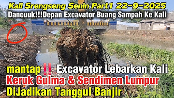 Mantap‼️ Excavator Lebarkan Kali Keruk Gulma & Sendimen Lumpur DiBuat Tanggul Banjir #dedimulyadi