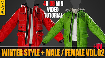 winter style + Male / Female + Clo3D/Marvelous+ ZPRJ + OBJ + Video Tutorial Vol.02
