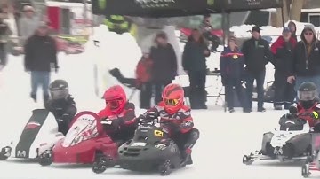 Kids Race Snowmobiles
