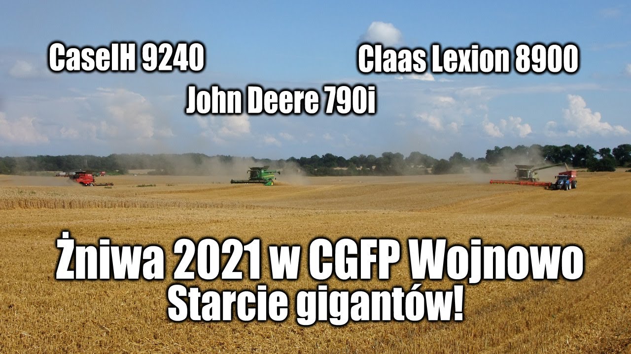maxresdefault Żniwa 2021 w CGFP Wojnowo   Starcie gigantów: Claas Lexion 8900, John Deere 790i, CaseIH 9240   VIDEO