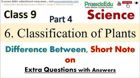 Std 9th Science | Classification of plants | Video Part-4 Maharashtra Board Class 9 PraescioEdu