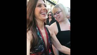 Tom Holland and Marisa Tomei are hugging each other in Spider Man Homecoming Premiere #Shorts