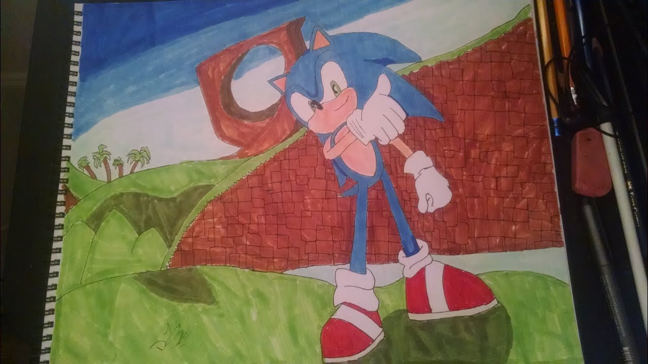 Sonic And Tails In green hill zone - Desenho de thesingleanimation