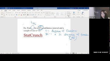 StatCrunch: T- value with sample size