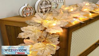 2 Pack Fall Garland Lights 13Ft 40LED Maple Leaves Battery Operated Decor screenshot 5