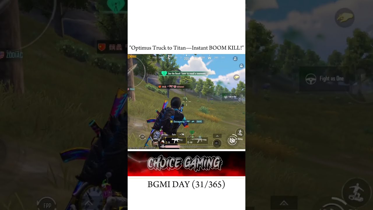 Optimus Truck To Titan Instant BOOM KILL Bgmi Pubgmobile Trendingshorts Viralshort Choicegaming