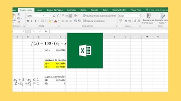 Otimização não linear com restrições lineares usando o Solver da Microsoft Excel - Ex.: Rosenbrok
