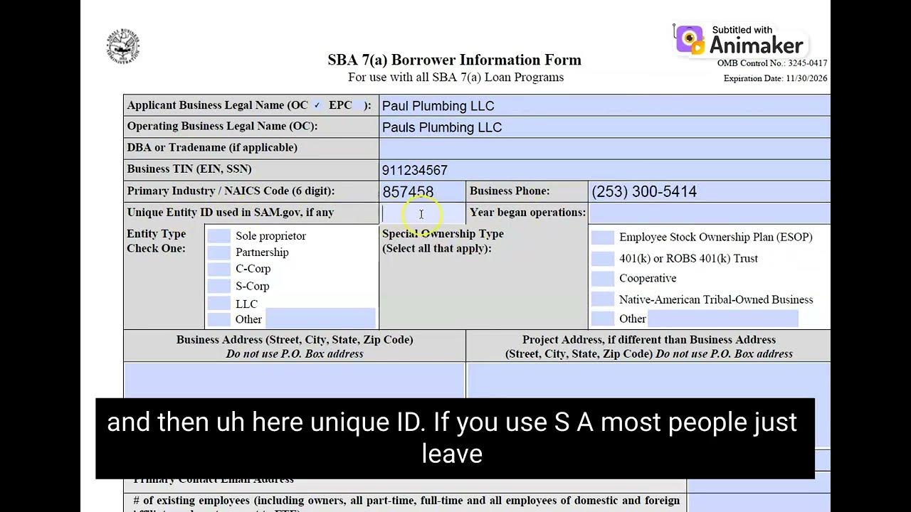 SBA Form 1919 (2024) YouTube