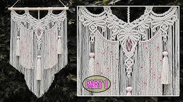 DIY Large Macrame Wall Hanging with Crystal 💎 Design & Tutorial by LIT decor (Part 1)