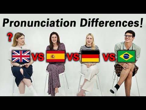 Compare the Word Pronunciation in 4 languages!! (UK, Spain, Germany, Brazil)