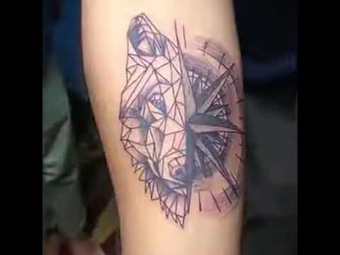  geometric mountain with compass tattoo design    9016844441  call now for appointment  Tattoo Adda Rajkot Gujarat  Instagram