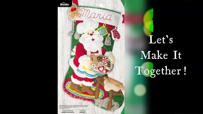 FeltTube 9 - Let's Make Gingerbread Santa Felt Stocking! My Second Bucilla  Stocking Kit! 