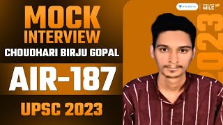 Choudhari Birju Gopal, Rank 187 | IAS-UPSC 2023 | UPSC 2023 Mock Interview | IAS Topper Interview by Let's Crack UPSC CSE 105,887 views 8 days ago 34 minutes