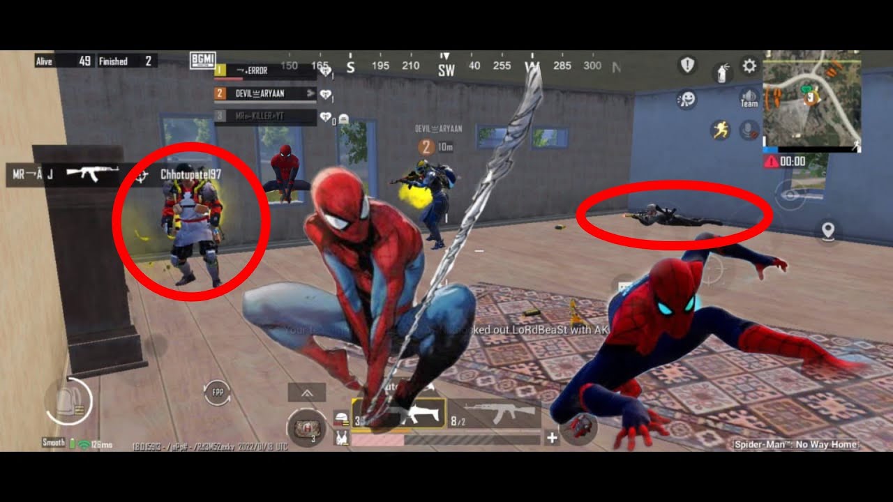 GOD LEVEL CAMPER IN SPIDERMAN MODE 🥶🥵 FULL RUSH GAME PLAY🥵🥵
