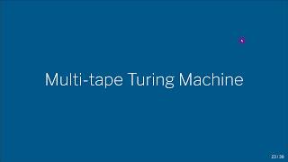 CS420   19   4   Multi tape Turing Machine