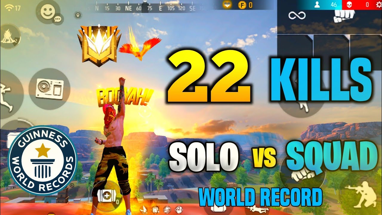 22 kills world record solo vs squad / freefire world record - YouTube
