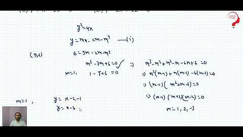 Let L be a normal to the parabola y2=4x  If L passes through the point  9, 6,