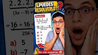 Cómo resolver Exponentes o potencias de bases iguales #maths #algebratricks #exponents
