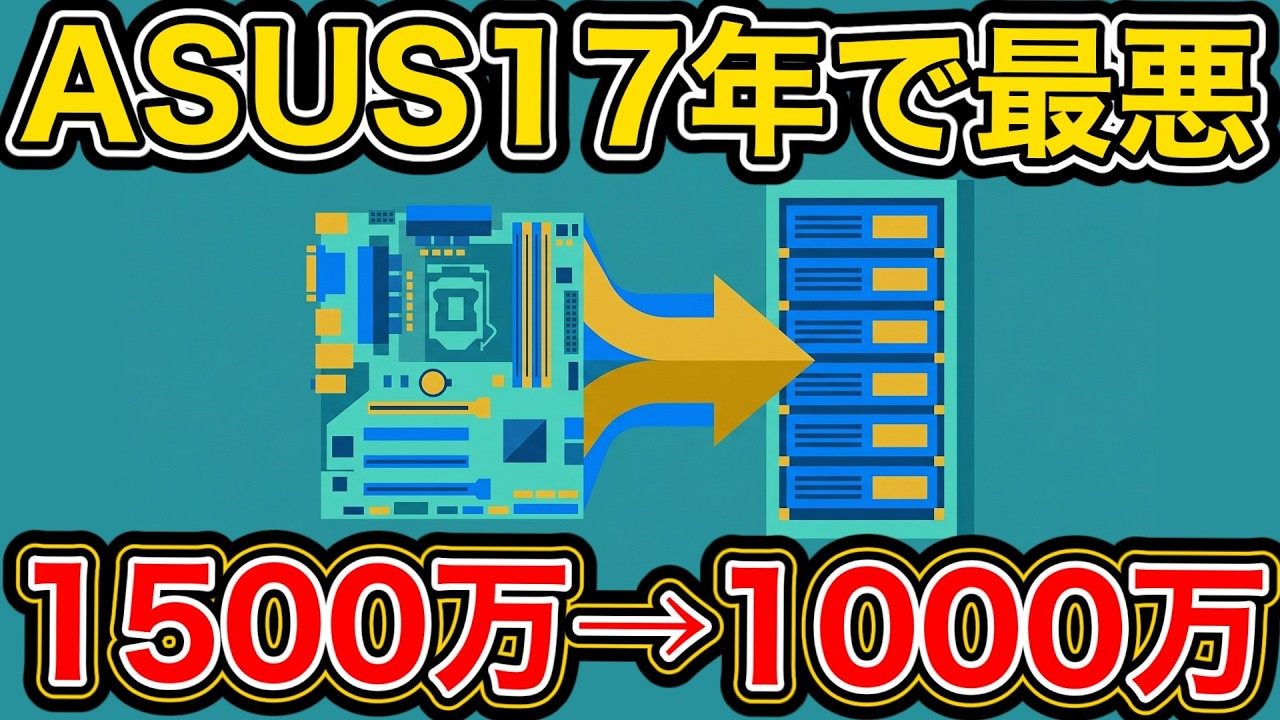 ASUSの主機板1500万→1000万枚。リーマンより悪い、PC自作の終わり方