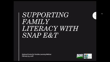 Webinar: SNAP E&T and Family Literacy