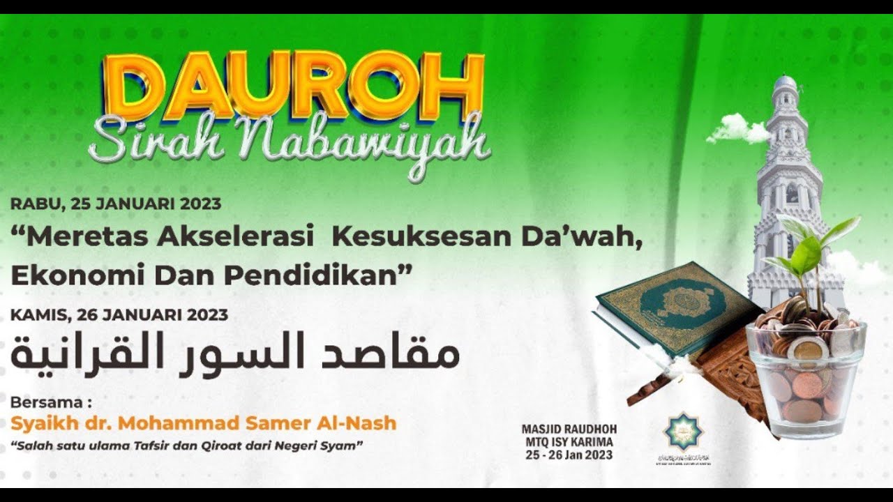DAUROH NABAWIYAH - Meretas Akselerasi kesuksesan Dakwah, Ekonomi dan Pendidikan